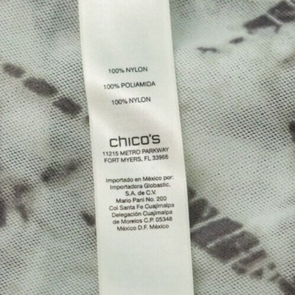 Chico's 3 Size XL Tie Dye Print Button V Neck Long Sleeve Tie Hem Mesh Top - Picture 4 of 6